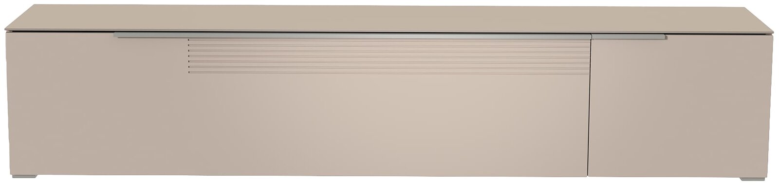 Frontansicht eines modernen, beigen XL TV-Lowboards mit klaren Linien und minimalistischen Design.