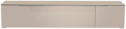 Frontansicht eines modernen, beigen XL TV-Lowboards mit klaren Linien und minimalistischen Design.