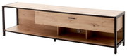 TV-Lowboard aus Holz mit Metallrahmen, Frontansicht