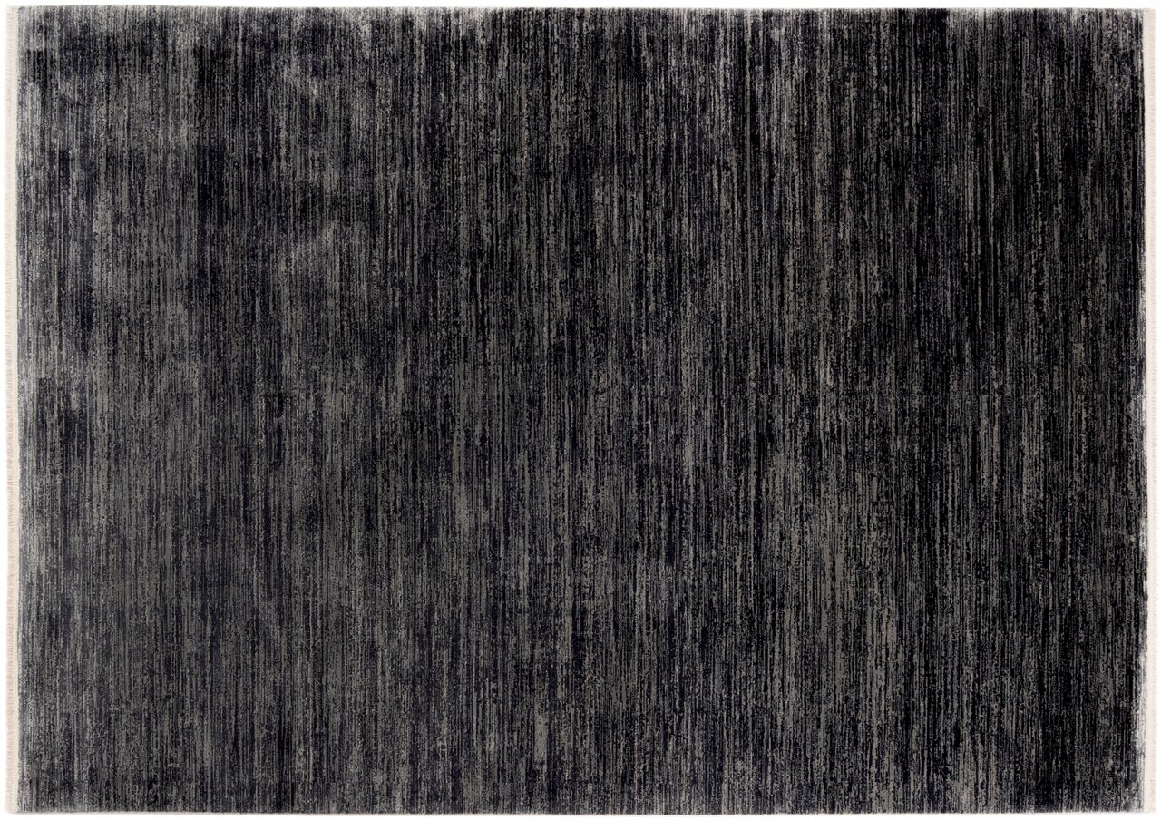 Moderner Designer Teppich in dunklen Grautönen mit vertikalen Streifen, Draufsicht