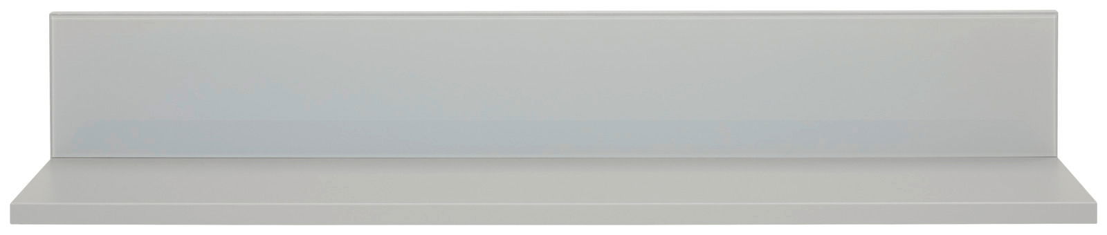 Graues Wandregal mit schlichtem Design, frontale Ansicht