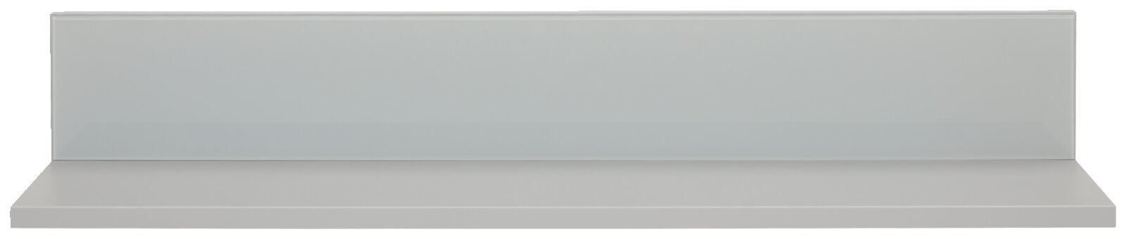 Graues Wandregal mit schlichtem Design, frontale Ansicht