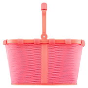 Rote Einkaufskorb mit Netzstruktur, frontalansicht