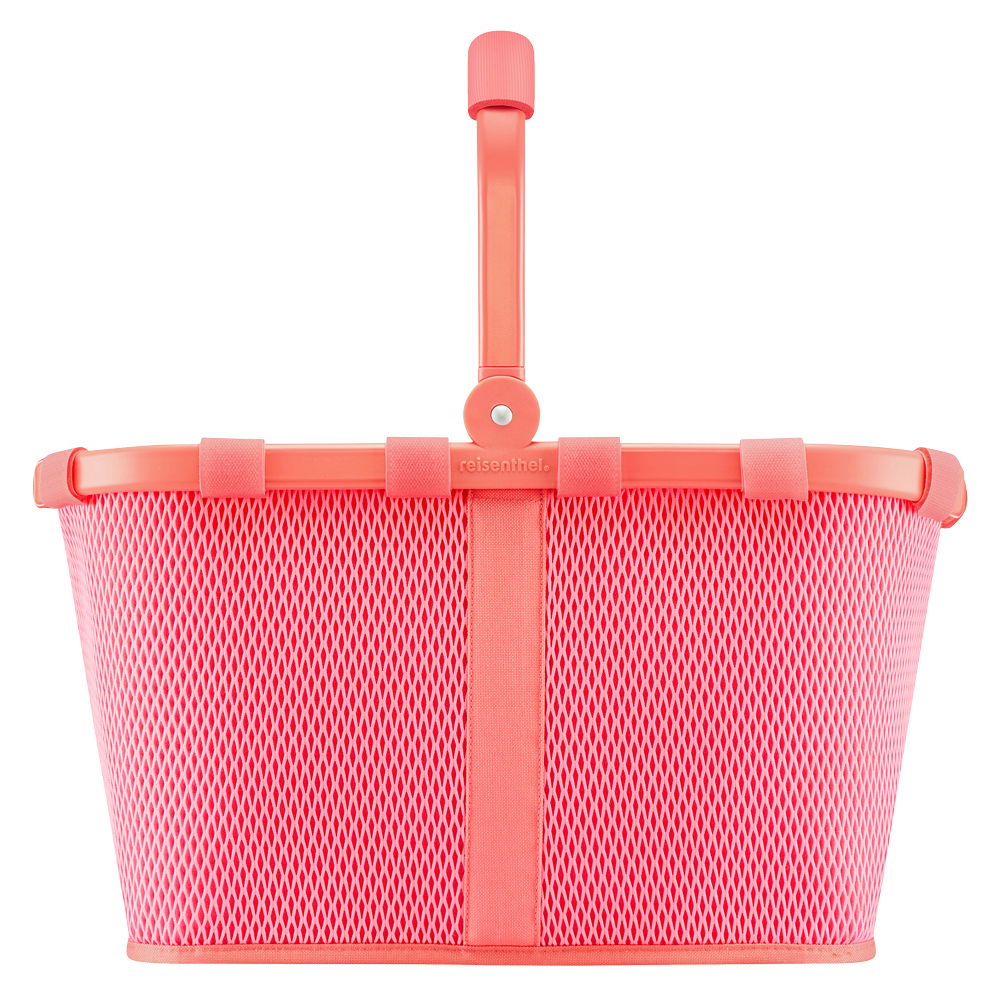 Rote Einkaufskorb mit Netzstruktur, frontalansicht