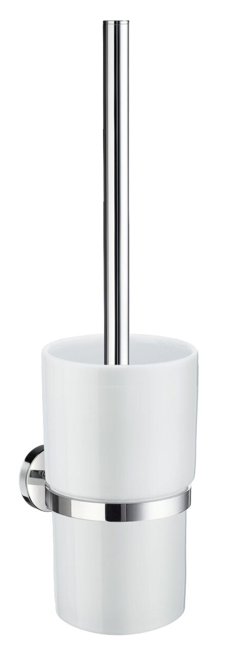 WC-Bürste mit Behälter aus Porzellan, seitliche Ansicht