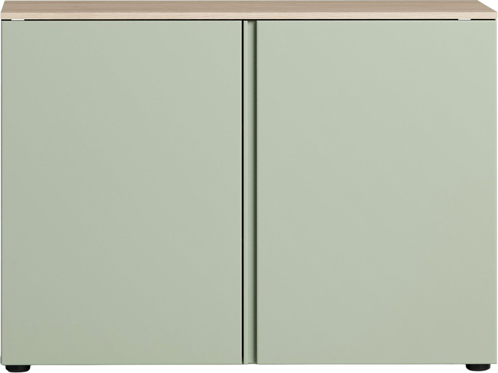 Grüne Kommode mit zwei Türen, Frontansicht