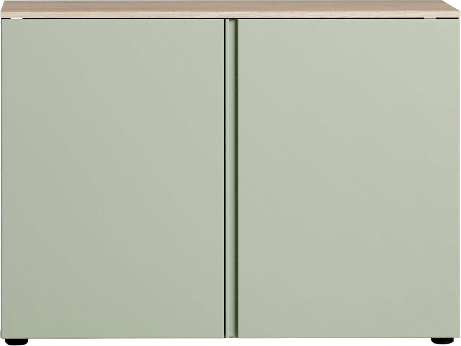 Grüne Kommode mit zwei Türen, Frontansicht