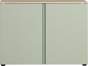 Grüne Kommode mit zwei Türen, Frontansicht