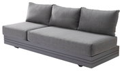 Graues 3-Sitzer Loungeelement aus seitlicher Perspektive