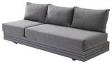 Graues 3-Sitzer Loungeelement aus seitlicher Perspektive