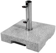 Granit-Sockel mit Edelstahlrohr, seitliche Perspektive