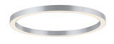Moderne Deckenleuchte PURE-LINES von Paul Neuhaus in silberner Ringform, seitliche Perspektive