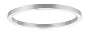 Moderne Deckenleuchte PURE-LINES von Paul Neuhaus in silberner Ringform, seitliche Perspektive