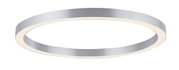 Moderne Deckenleuchte PURE-LINES von Paul Neuhaus in silberner Ringform, seitliche Perspektive