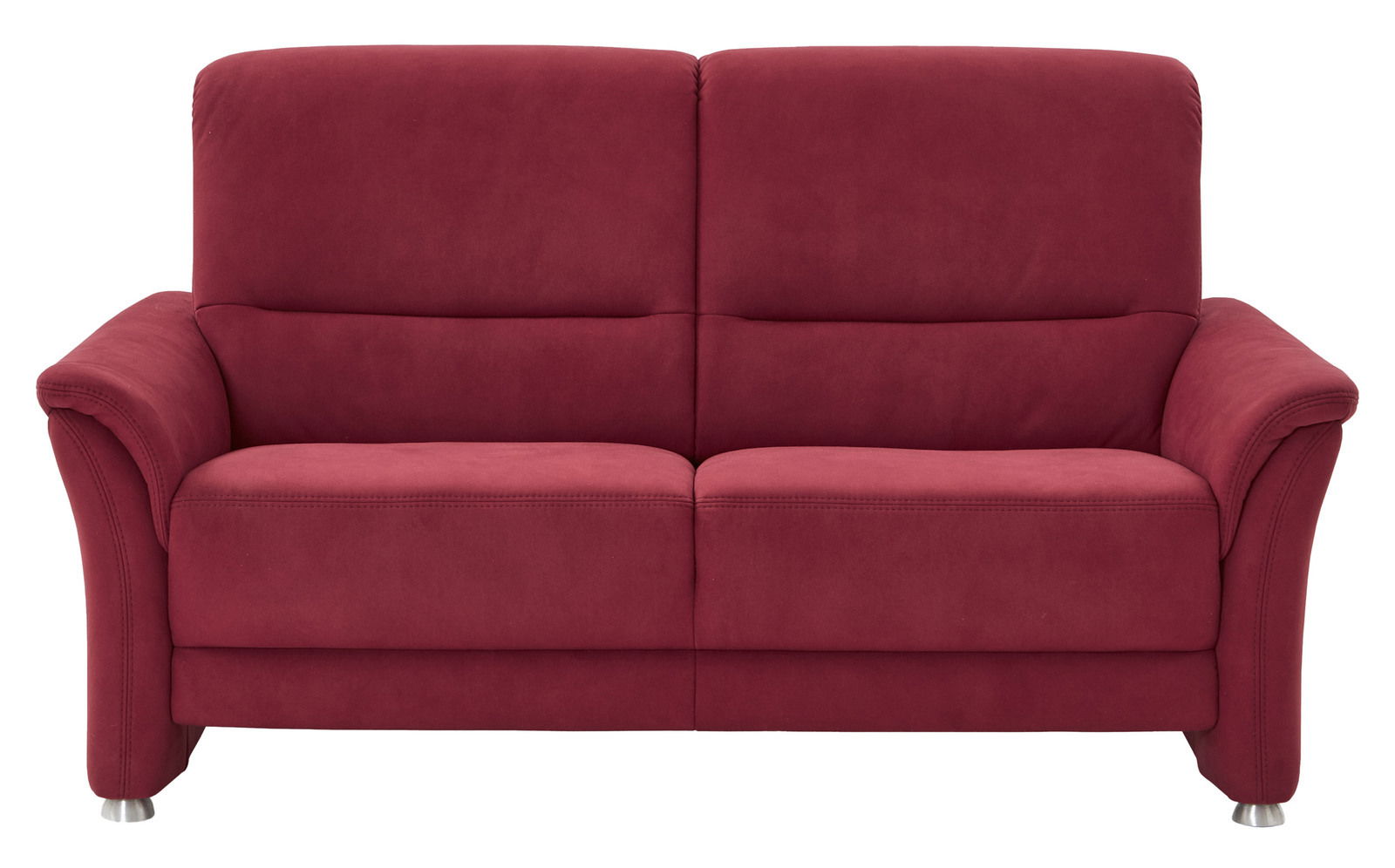 Rotes 2-Sitzer-Sofa aus Stoff, Frontalansicht