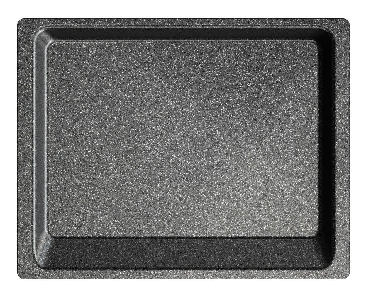 Backofenplatte in Draufsicht, rechteckig, schwarz, 447 x 370 x 30 mm