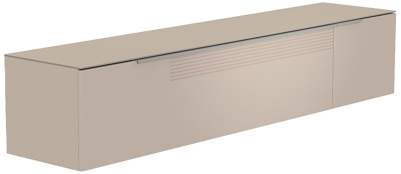 Beiges XL Hänge-Lowboard in seitlicher Perspektive