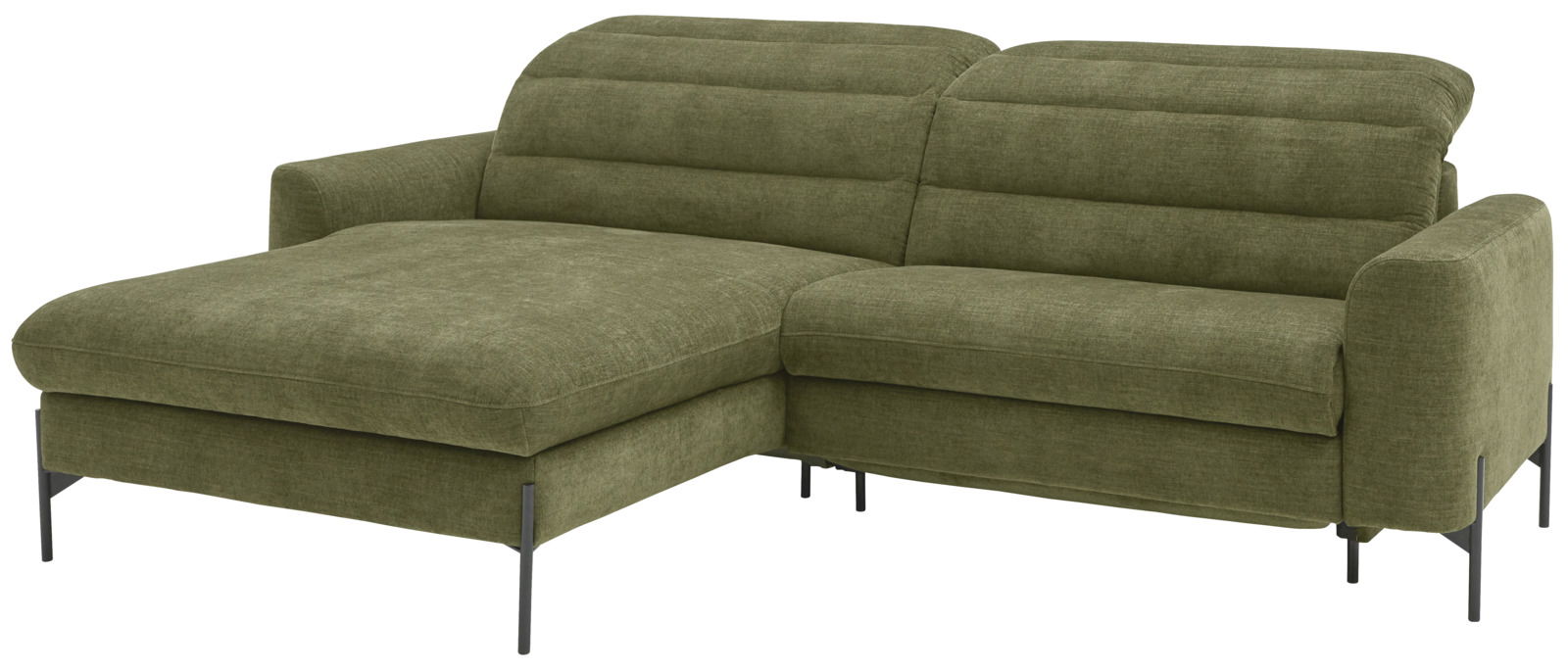 Grüne Longchairkombination mit modernem Design, seitliche Perspektive