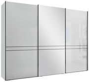 Moderner dreitüriger Schwebetürenschrank mit Spiegel in Frontalansicht
