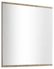 Rechteckiger Spiegel mit Holzrahmen, seitliche Perspektive