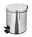 Zurbrüggen Abfalleimer RIDDER Chromfarbener Abfalleimer aus Edelstahl mit einem Fassungsvermögen von 3 Litern, seitliche Ansicht mit Fußpedal.