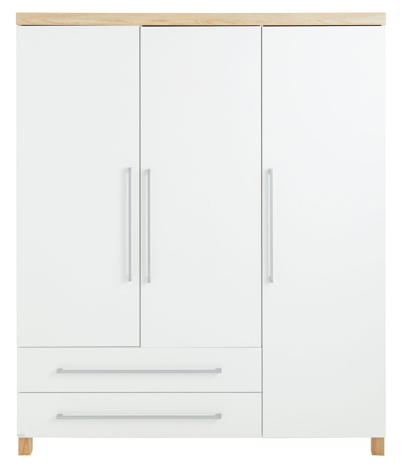 Paidi Kleiderschrank 3-türig LENNOX FRESH Moderner weißer Kleiderschrank mit drei Türen und zwei Schubladen, Frontansicht