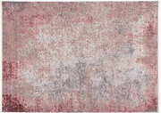 Designer Teppich in Rosa- und Grautönen mit abstraktem Muster, Draufsicht