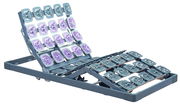 Verstellbarer Systemrahmen 100x200 mit flexiblen Tellerelementen, seitliche Perspektive