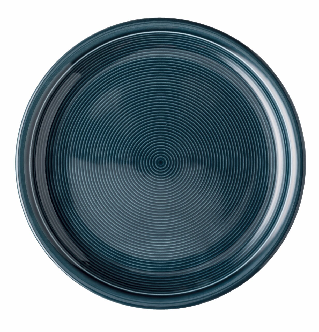 Frühstücksteller 20 cm in Night Blue mit kreisförmigem Muster, Ansicht von oben