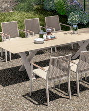 Tuinsetset met uitschuifbare tafel en stapelbare stoelen, zijaanzicht