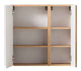 Offener Hängeschrank mit zwei Türen und drei Regalböden, Frontansicht