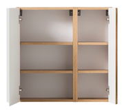 Offener Hängeschrank mit zwei Türen und drei Regalböden, Frontansicht
