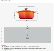 Gourmet Profitopf 26cm in der Farbe Schneef, seitliche Ansicht mit Deckel und Griffen, 2.2 Liter Fassungsvermögen