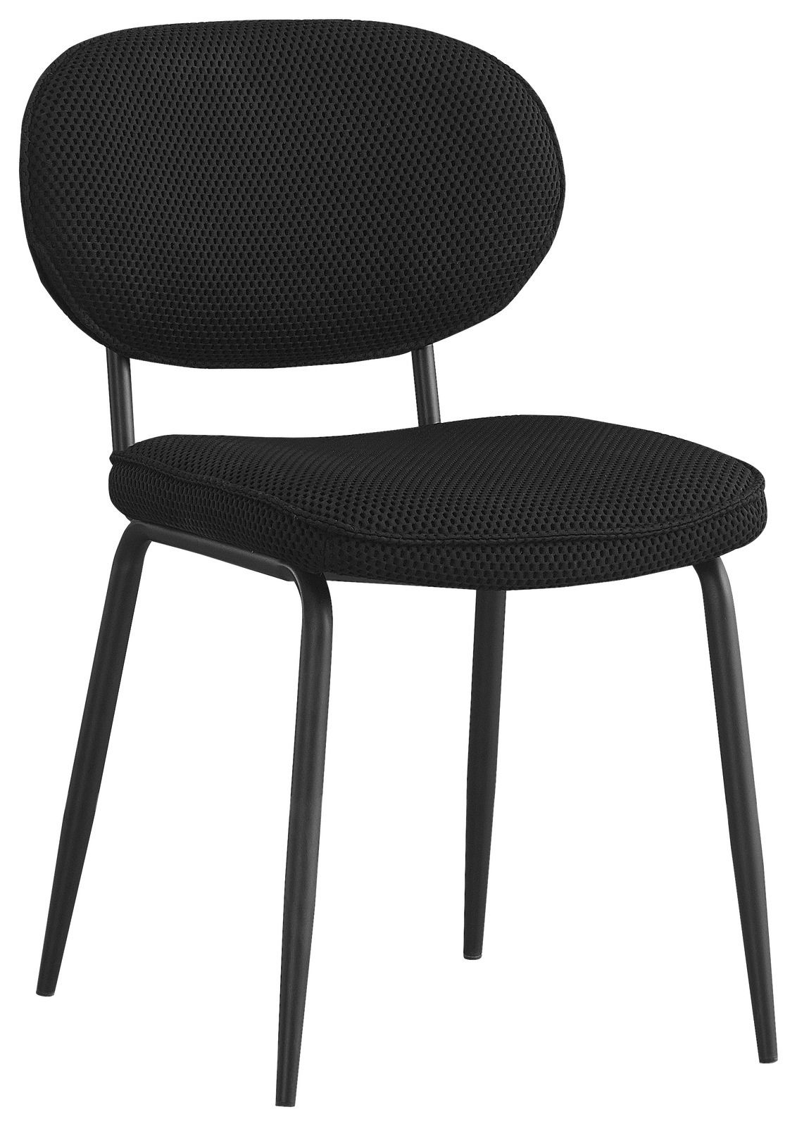 BOXXX Stuhl PETER Schwarzer Stuhl mit gepolsterter Sitzfläche und Rückenlehne, seitliche Perspektive