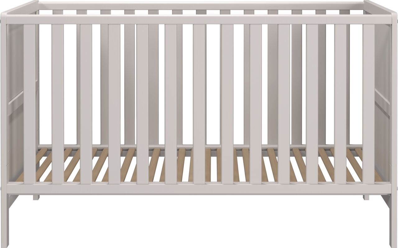 Wit houten babybedje, vooraanzicht