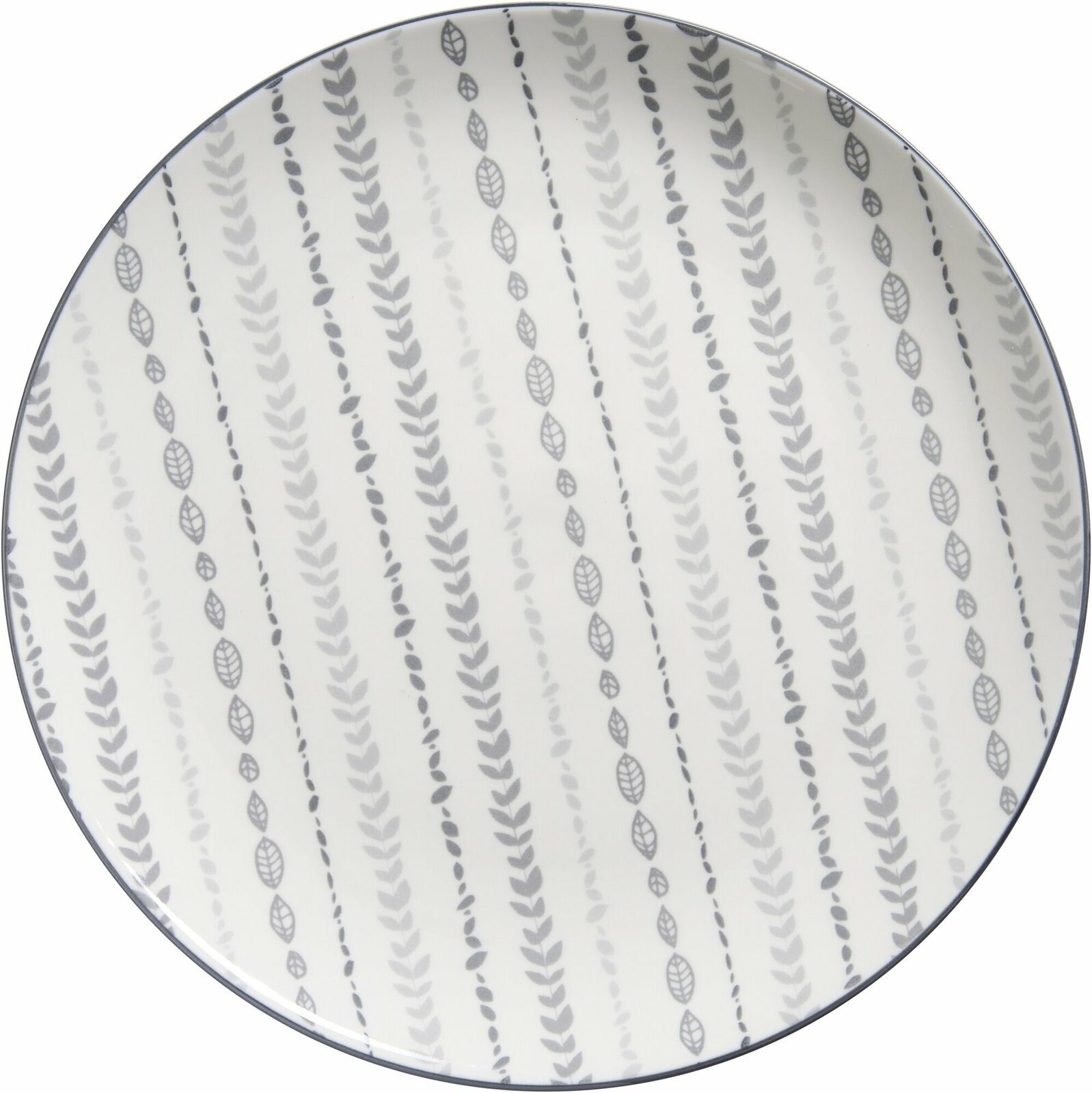 Speiseteller Sendai Ranke 27cm mit grauem Rankenmuster, Draufsicht