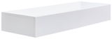 Weiße Wandkonsole in rechteckiger Form, seitliche Perspektive