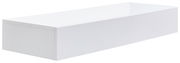 Weiße Wandkonsole in rechteckiger Form, seitliche Perspektive
