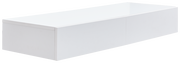 Weiße Wandkonsole in rechteckiger Form, seitliche Perspektive