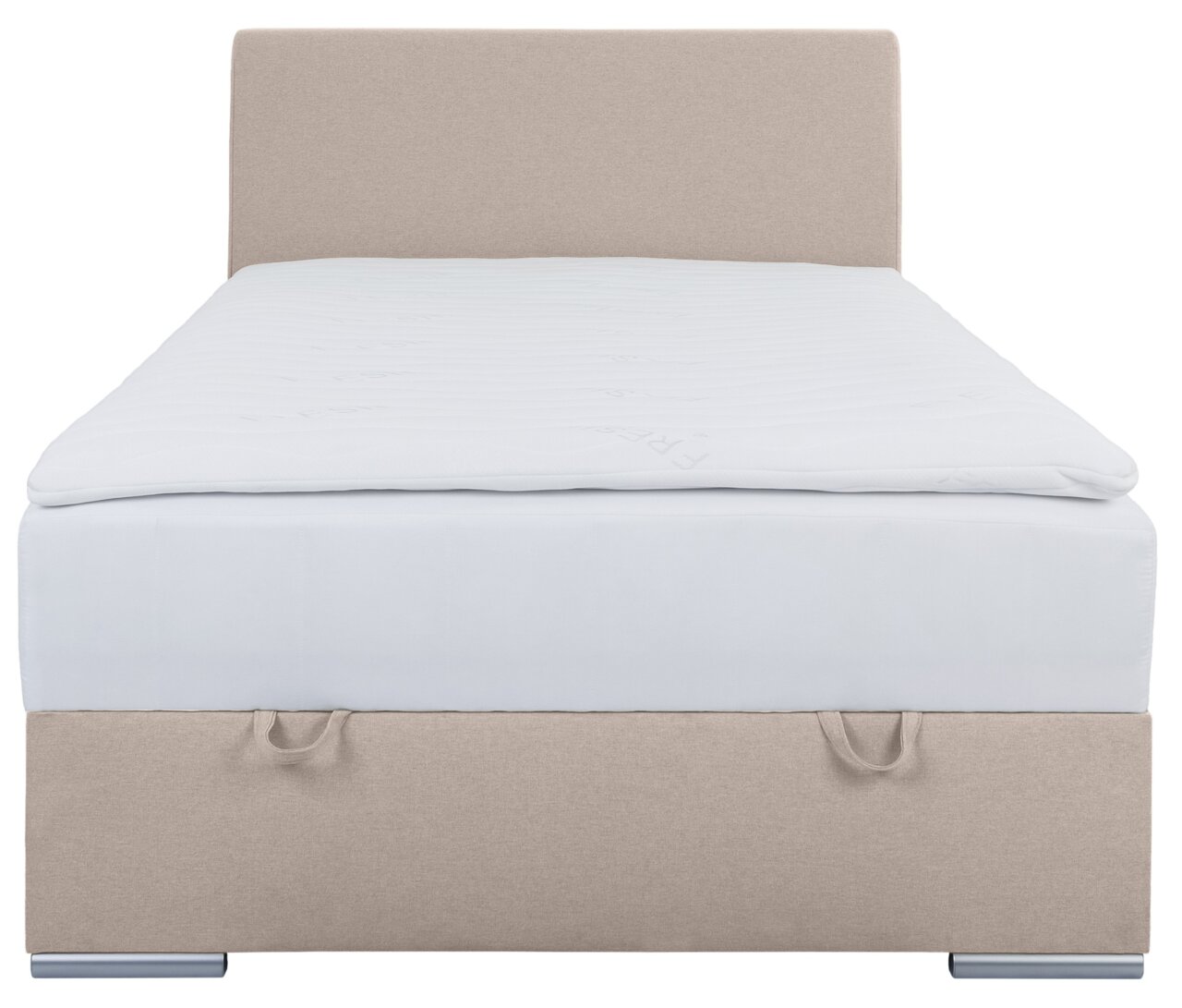 Boxbed 120 in beige, vooraanzicht