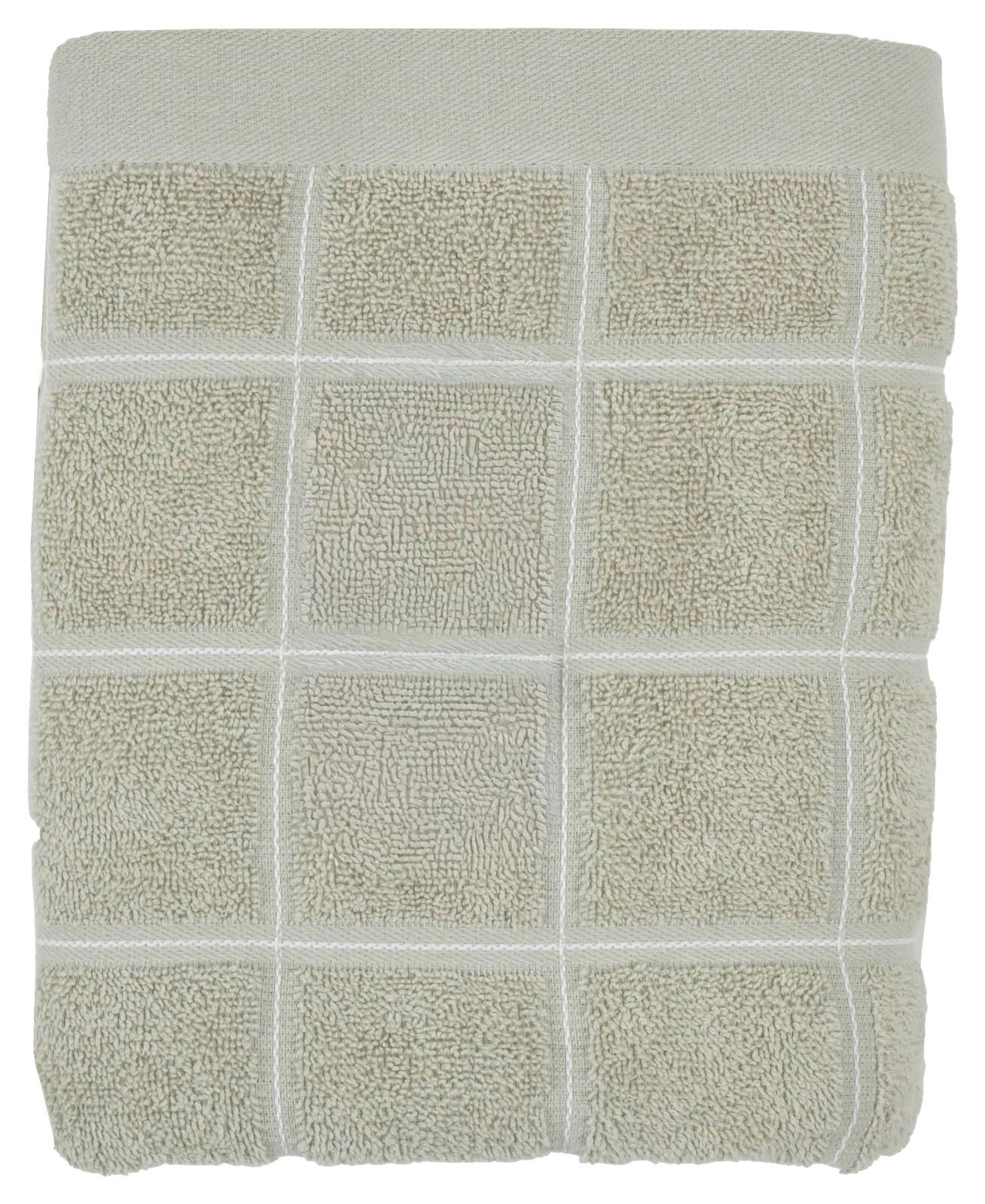 Frottierhandtuch in Beige mit Karomuster, Draufsicht