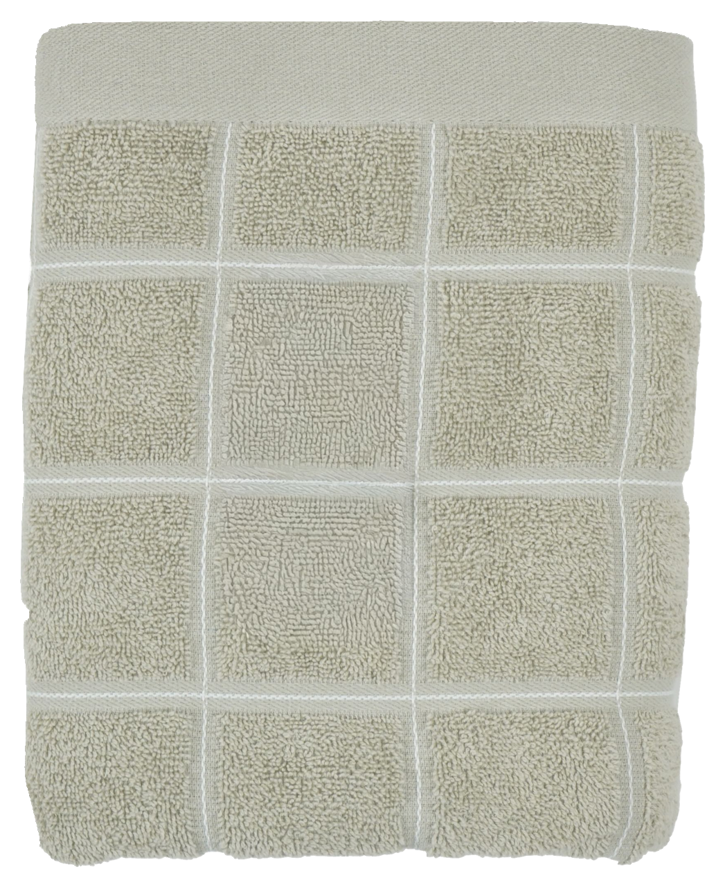 Frottierhandtuch in Beige mit Karomuster, Draufsicht