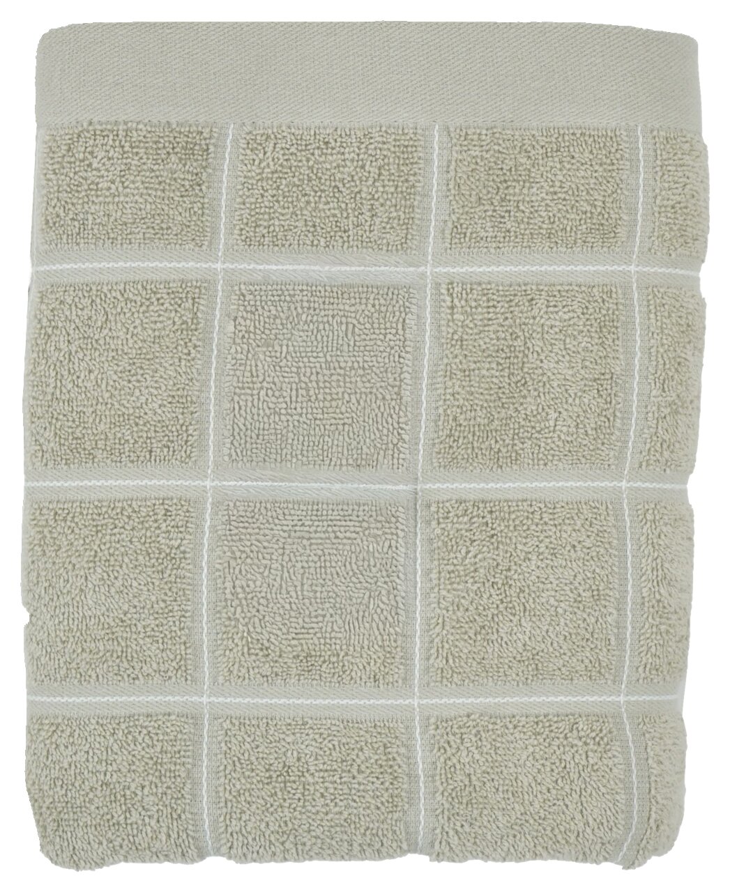 Frottierhandtuch in Beige mit Karomuster, Draufsicht