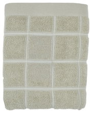 Frottierhandtuch in Beige mit Karomuster, Draufsicht
