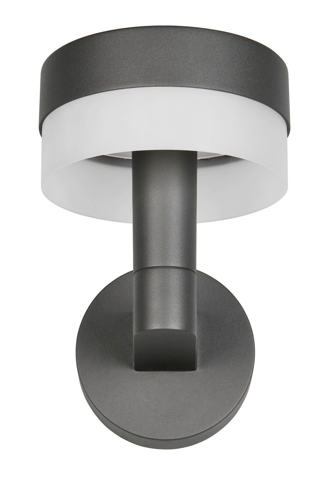 Moderne LED-Außenwandleuchte in anthrazit aus der Frontalperspektive