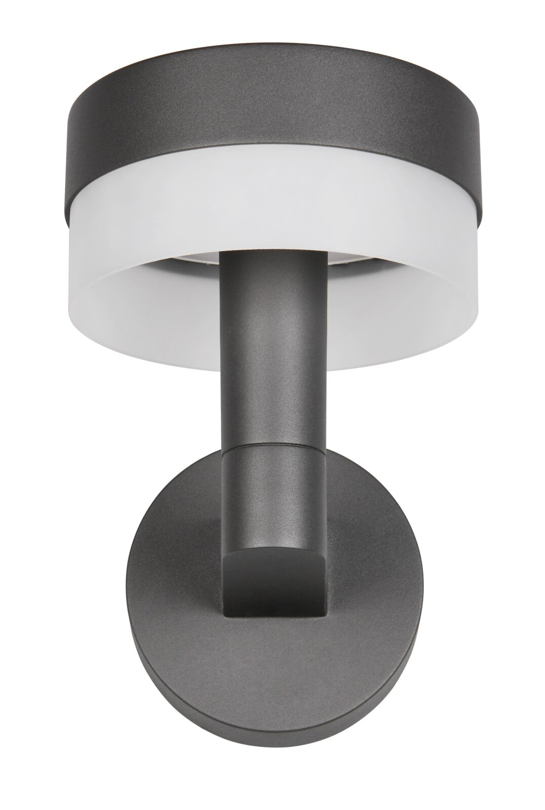 Moderne LED-buitenwandlamp in antraciet, gezien vanuit het vooraanzicht