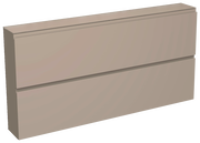 Moderano XL-Hängeschuhschrank LECCO in seitlicher Perspektive, zweifarbige Front mit zwei Klappen.