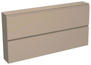 Moderano XL-Hängeschuhschrank LECCO in seitlicher Perspektive, zweifarbige Front mit zwei Klappen.