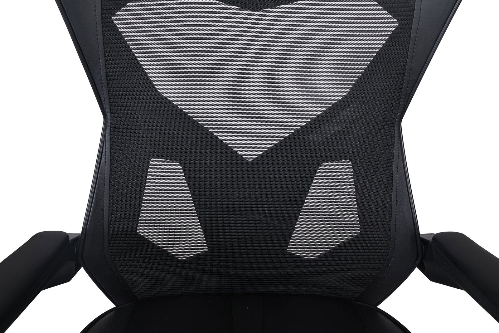 Rückansicht eines Gaming-Stuhls mit ergonomischem Design und atmungsaktivem Netzrücken.