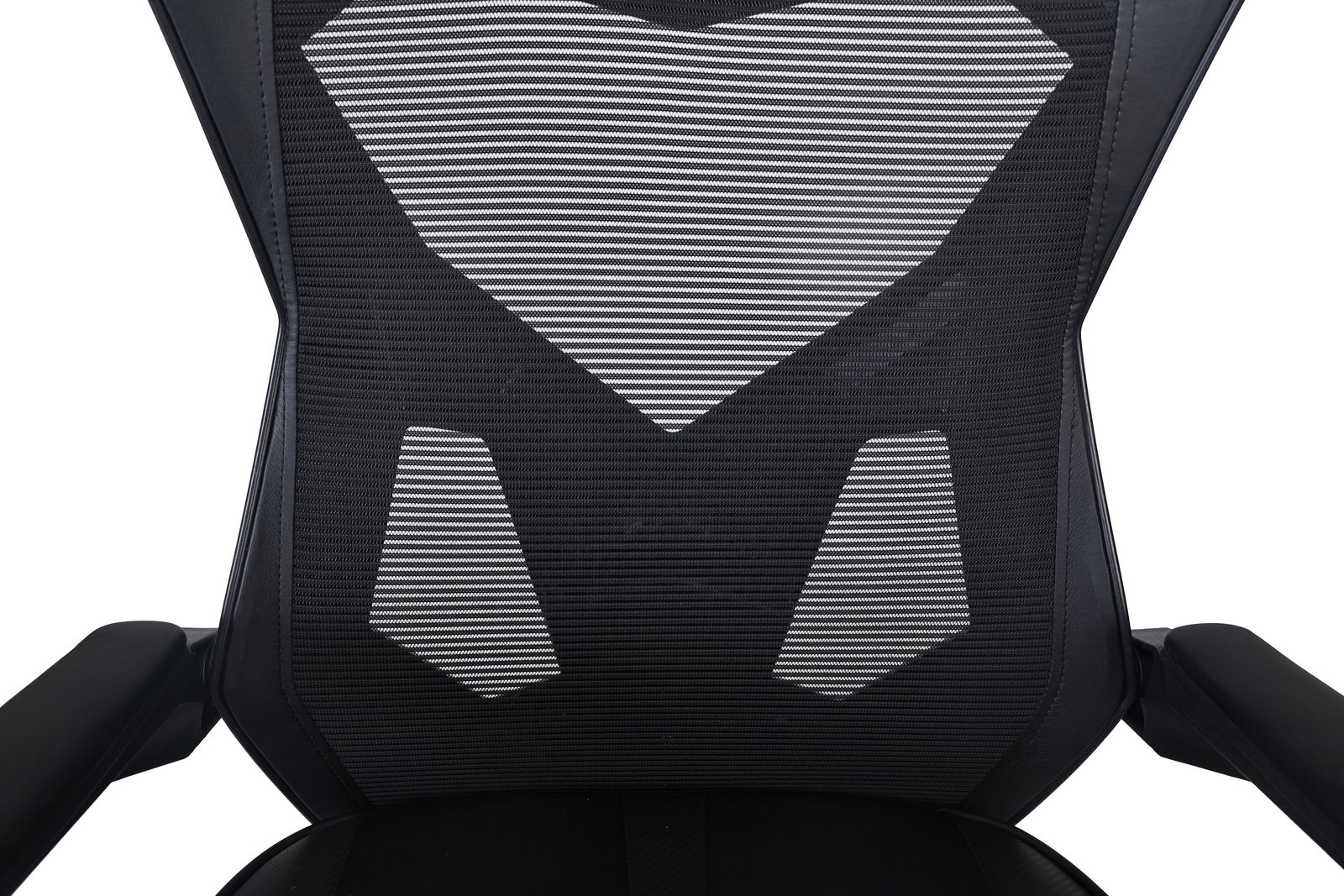 Rückansicht eines Gaming-Stuhls mit ergonomischem Design und atmungsaktivem Netzrücken.